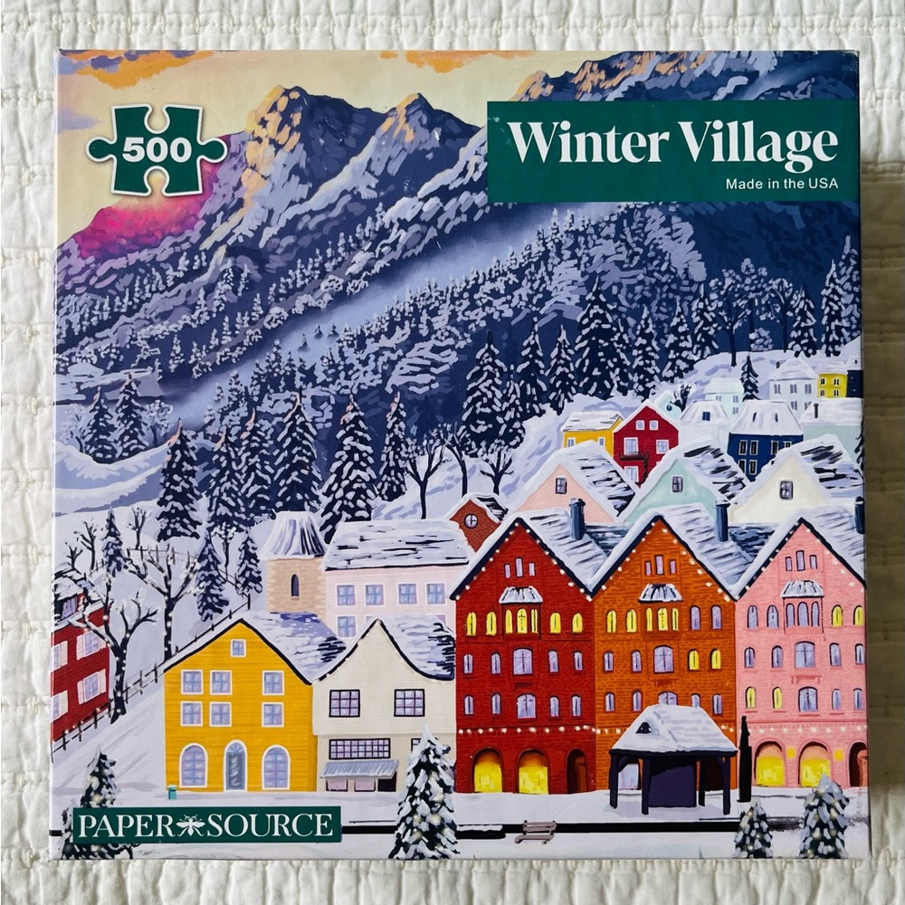 Paper Source Winter Village 500 Piece Puzzle - Complete